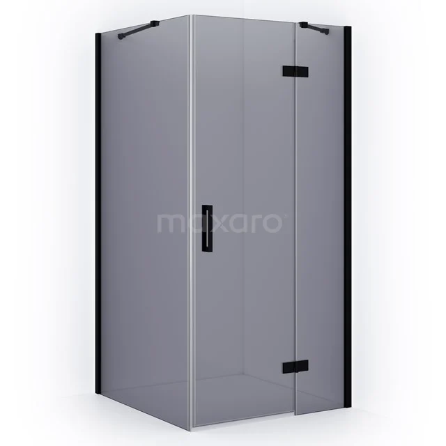 Diamond Shower enclosure | 120x90 cm Matte black Smoke glass Pivot door Rectangle CDB226609411MB