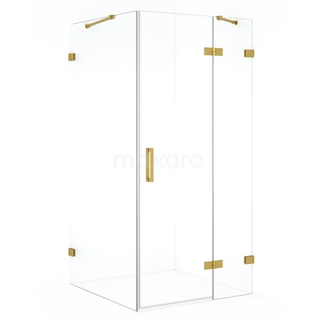 Diamond Douchecabine | 110x100 cm Goud Helder glas Draaideur Rechthoek CDB226510420GG