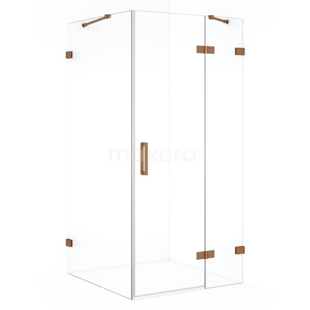 Diamond Douchecabine | 120x100 cm Koper Helder glas Draaideur Rechthoek CDB226610420KP