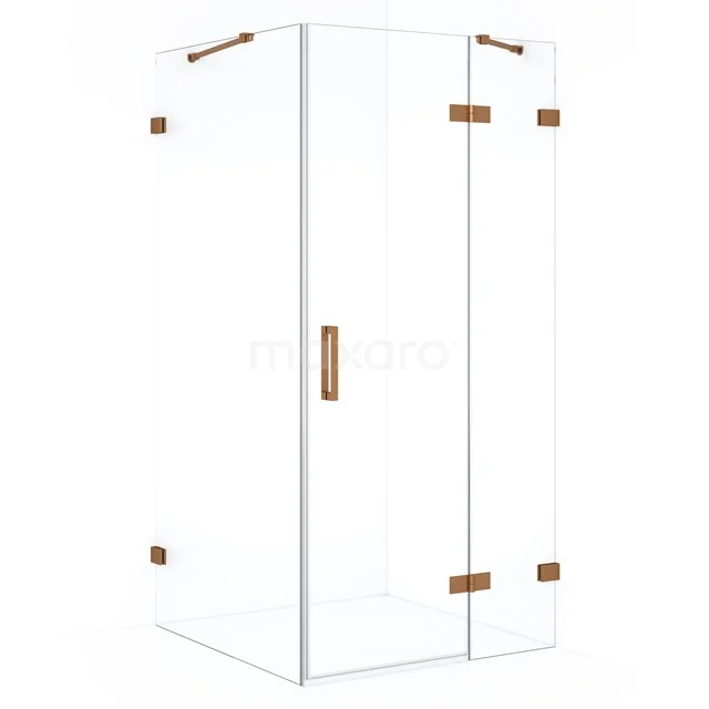 Diamond Douchecabine | 120x90 cm Koper Helder glas Draaideur Rechthoek CDB226609420KP