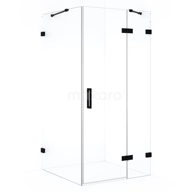 Diamond Shower enclosure | 110x100 cm Matte black Clear glass Pivot door Rectangle CDB226510420MB