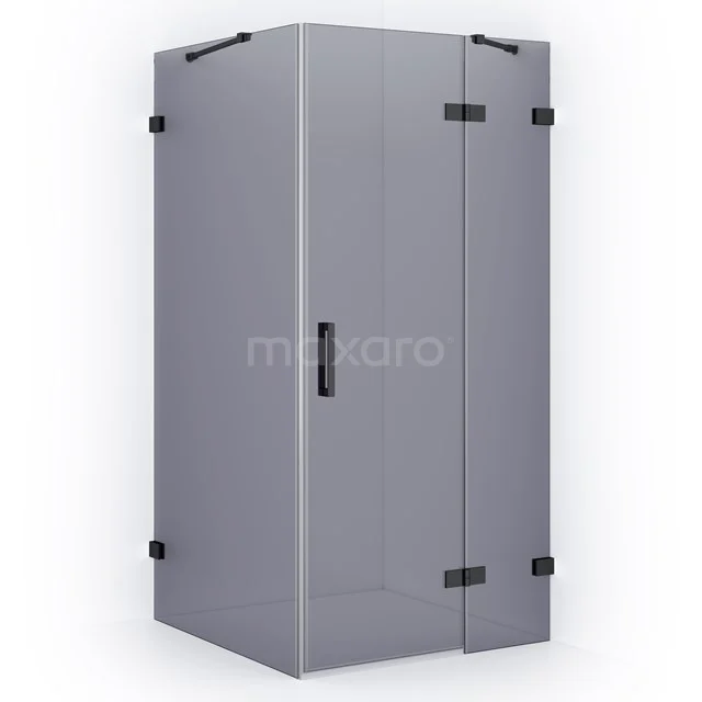 Diamond Shower cabin | 110x100 cm Black chrome Smoke glass Pivot door Rectangle CDB226510421BC