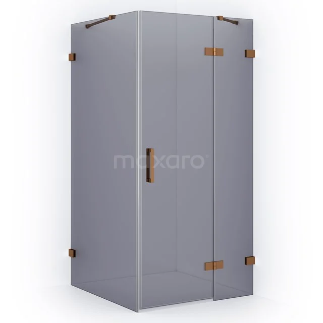 Diamond Shower enclosure | 120x90 cm Copper Smoke glass Pivot door Rectangle CDB226609421KP