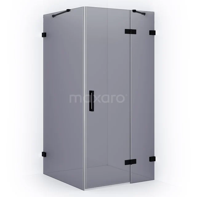 Diamond Shower cabin | 100x90 cm Matte black Smoke glass Pivot door Rectangle CDB224609421MB