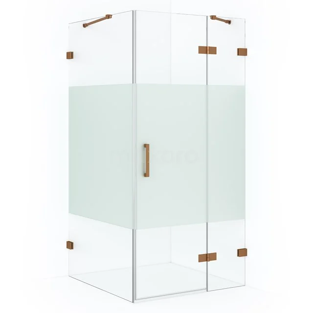 Diamond Shower enclosure | 120x90 cm Copper Clear with matt strip Pivot door Rectangle CDB226609423KP