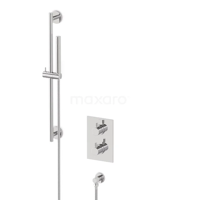 Radius concealed shower mixer set | Chrome Thermostatic mixer with handheld shower 1 position AIC55-00002