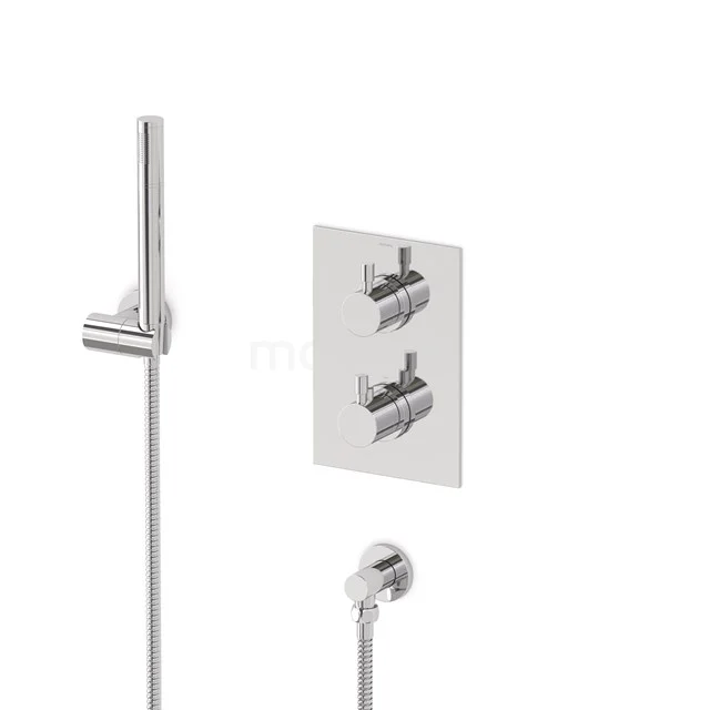 Radius concealed shower mixer set | Chrome Thermostatic mixer with handheld shower 1 position AIC55-00003