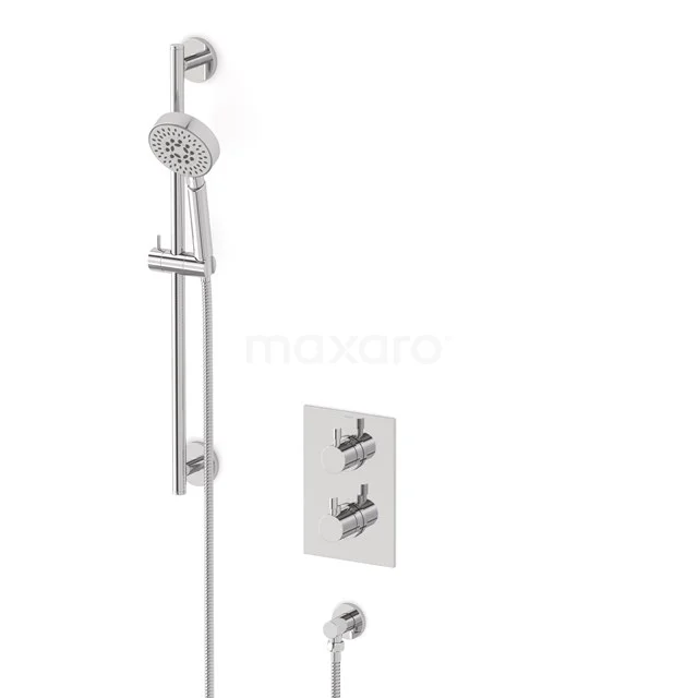 Radius concealed shower mixer set | Chrome Thermostatic mixer with handheld shower 5 positions AIC55-00007