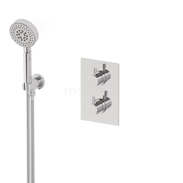 Radius concealed shower mixer set | Chrome Thermostatic mixer with handheld shower 5 positions AIC55-00009