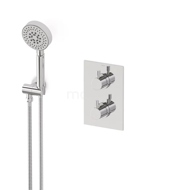 Radius concealed shower mixer set | Chrome Thermostatic mixer with handheld shower 5 positions AIC55-00010