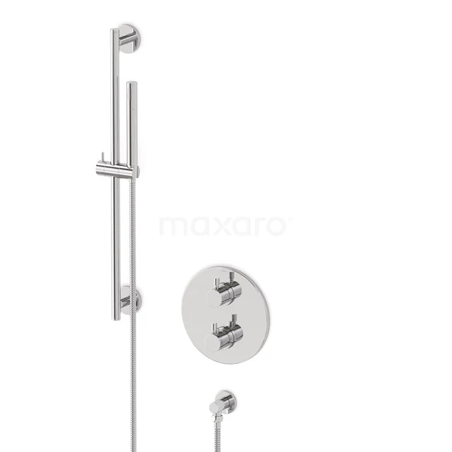 Radius concealed shower mixer set | Chrome Thermostatic mixer with handheld shower 1 position AIC55-00012