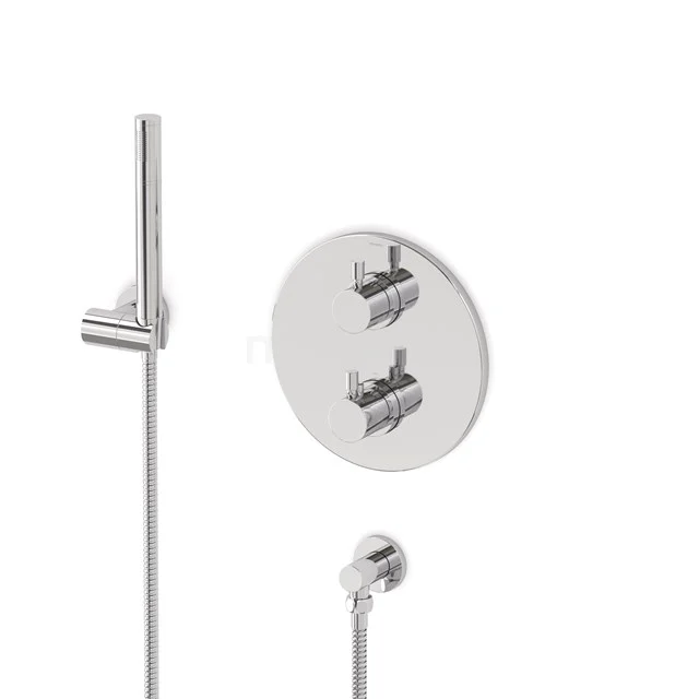Radius concealed shower mixer set | Chrome Thermostatic mixer with handheld shower 1 position AIC55-00013