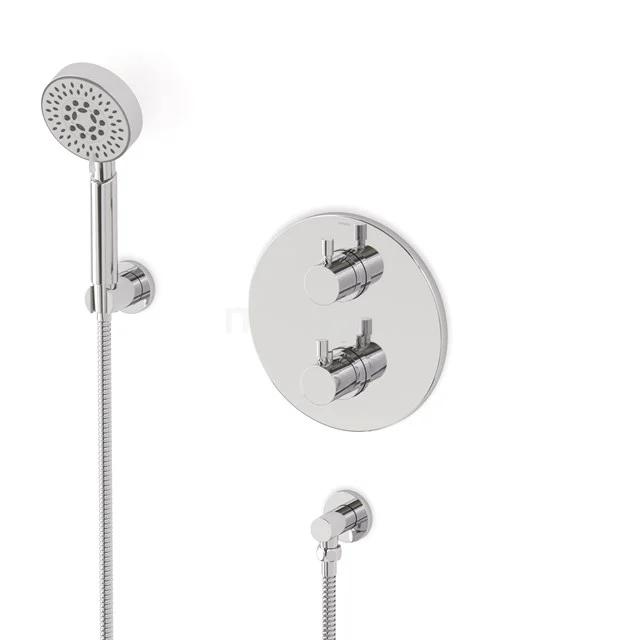 Radius concealed shower mixer set | Chrome Thermostatic mixer with handheld shower 5 positions AIC55-00016