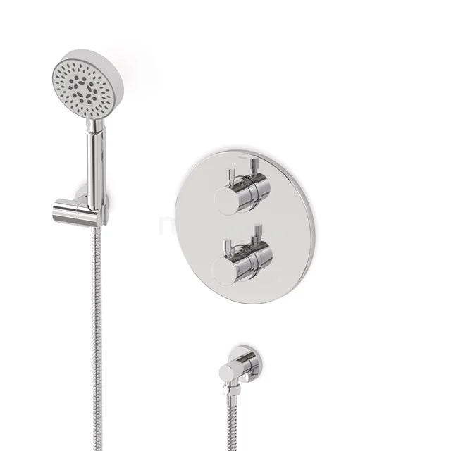 Radius concealed shower mixer set | Chrome Thermostatic mixer with handheld shower 5 positions AIC55-00018