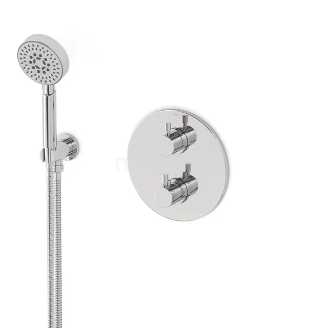 Radius concealed shower mixer set | Chrome Thermostatic mixer with handheld shower 5 positions AIC55-00019