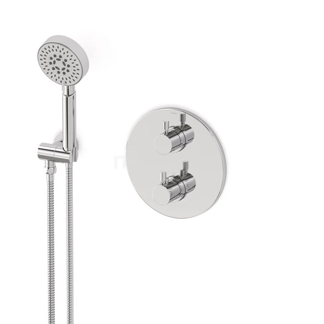 Radius concealed shower mixer set | Chrome Thermostatic mixer with handheld shower 5 positions AIC55-00020
