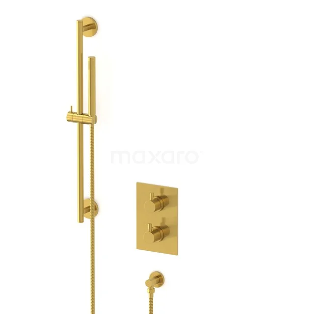 Radius Unterputz-Brausegarnitur | Gold Thermostatarmatur mit Handbrause 1 Position AIG55-00002