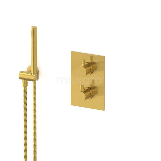 Radius concealed shower mixer set | Gold Thermostatic mixer with handheld shower 1 position AIG55-00005