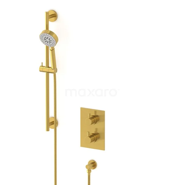 Radius concealed shower mixer set | Gold Thermostatic mixer with handheld shower 5 positions AIG55-00007