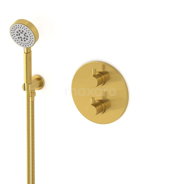 Radius Unterputz-Brausegarnitur | Gold Thermostatarmatur mit Handbrause 5 Positionen AIG55-00019