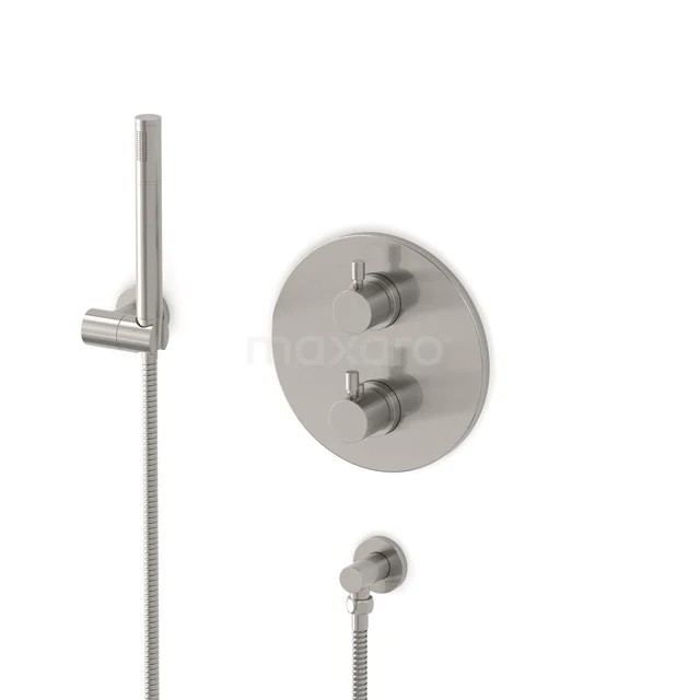 Radius concealed shower mixer set | Stainless steel Thermostatic mixer with handheld shower 1 position AIR55-00013