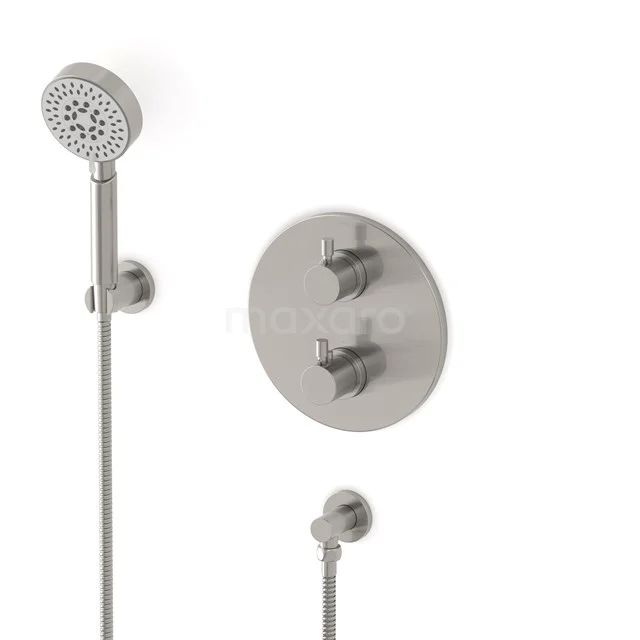 Radius concealed shower mixer set | Stainless steel Thermostatic mixer with handheld shower 5 positions AIR55-00016