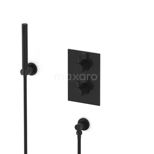 Radius concealed shower mixer set | Black Thermostatic mixer with handheld shower 1 position AIZ55-00001
