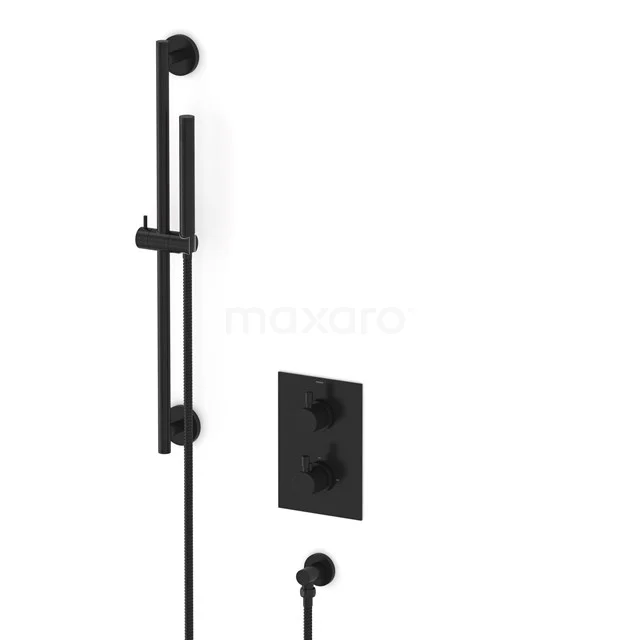 Radius concealed shower mixer set | Black Thermostatic mixer with handheld shower 1 position AIZ55-00002