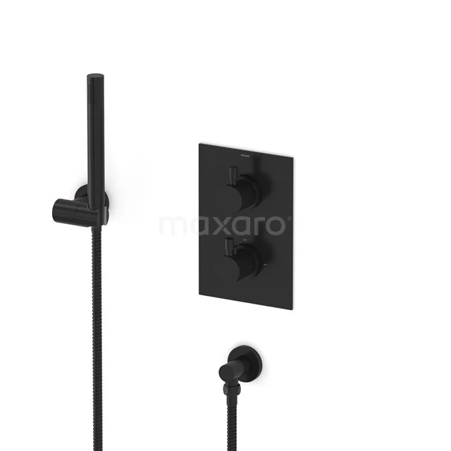 Radius concealed shower mixer set | Black Thermostatic mixer with handheld shower 1 position AIZ55-00003