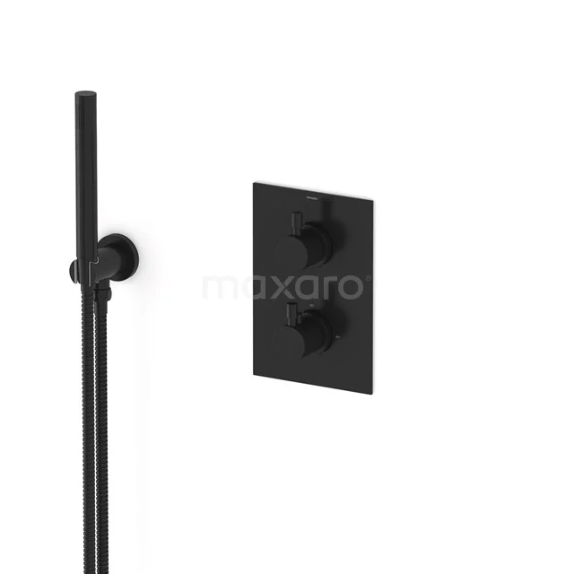 Radius concealed shower mixer set | Black Thermostatic mixer with handheld shower 1 position AIZ55-00004