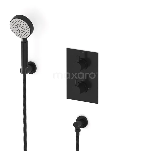 Radius concealed shower mixer set | Black Thermostatic mixer with handheld shower 5 positions AIZ55-00006