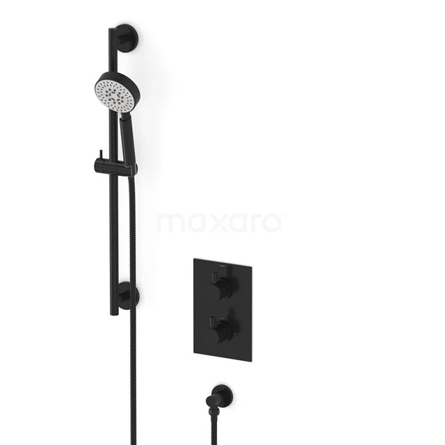 Radius Unterputz-Brausegarnitur | Schwarz Thermostatarmatur mit Handbrause 5 Positionen AIZ55-00007