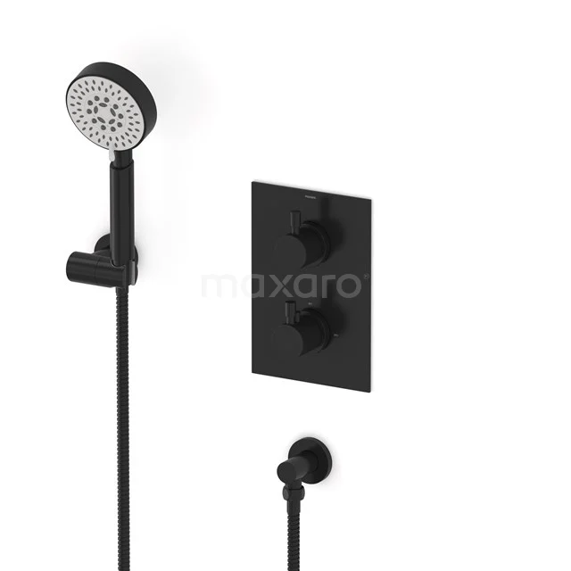 Radius concealed shower mixer set | Black Thermostatic mixer with handheld shower 5 positions AIZ55-00008