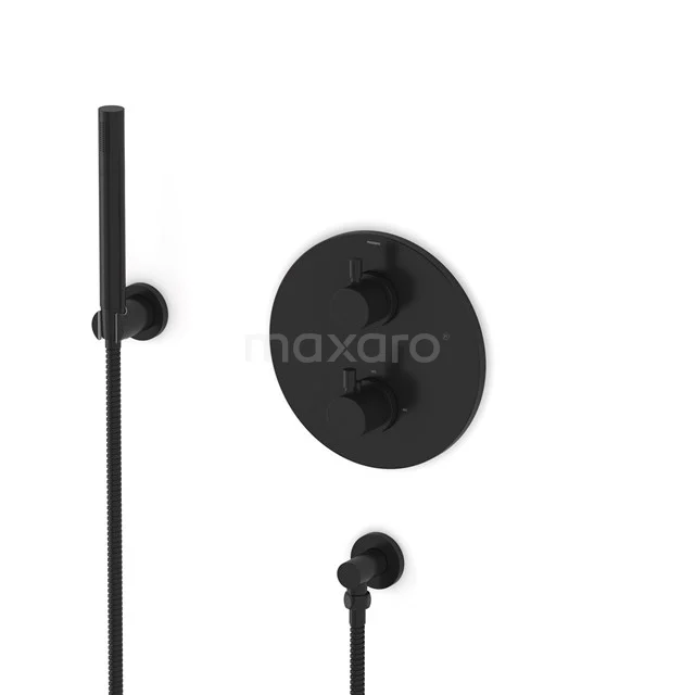 Radius concealed shower mixer set | Black Thermostatic mixer with handheld shower 1 position AIZ55-00011