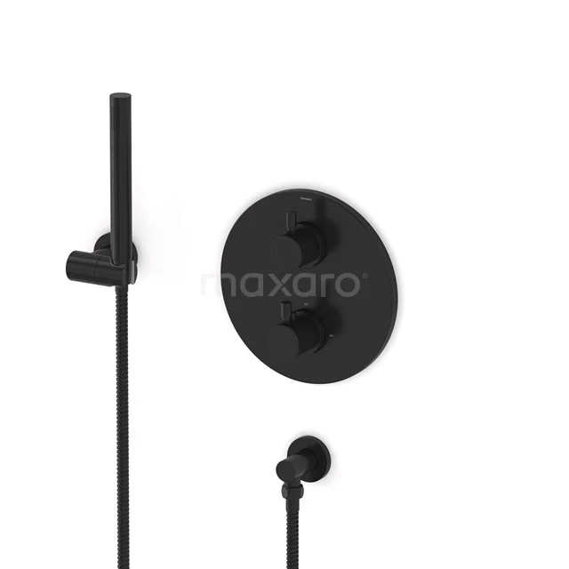 Radius concealed shower mixer set | Black Thermostatic mixer with handheld shower 1 position AIZ55-00013