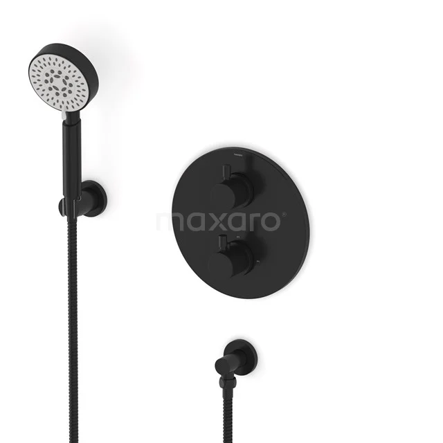 Radius Unterputz-Brausegarnitur | Schwarz Thermostatarmatur mit Handbrause 5 Positionen AIZ55-00016
