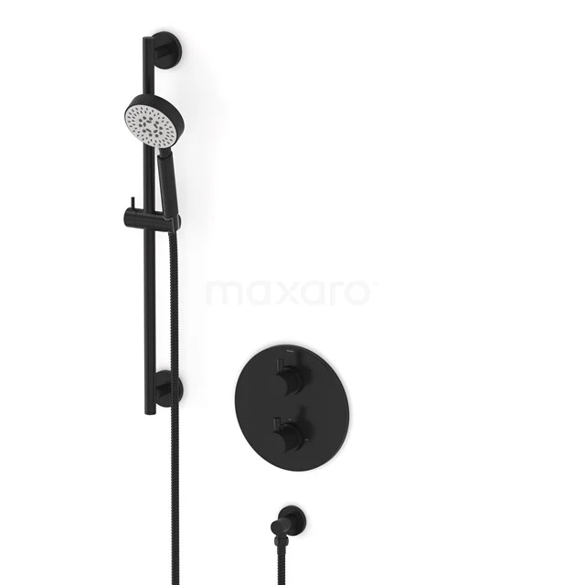 Radius concealed shower mixer set | Black Thermostatic mixer with handheld shower 5 positions AIZ55-00017