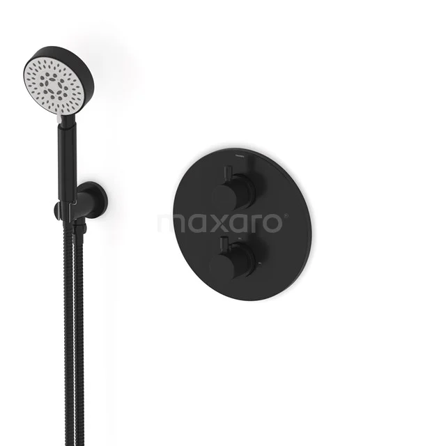 Radius Unterputz-Brausegarnitur | Schwarz Thermostatarmatur mit Handbrause 5 Positionen AIZ55-00019