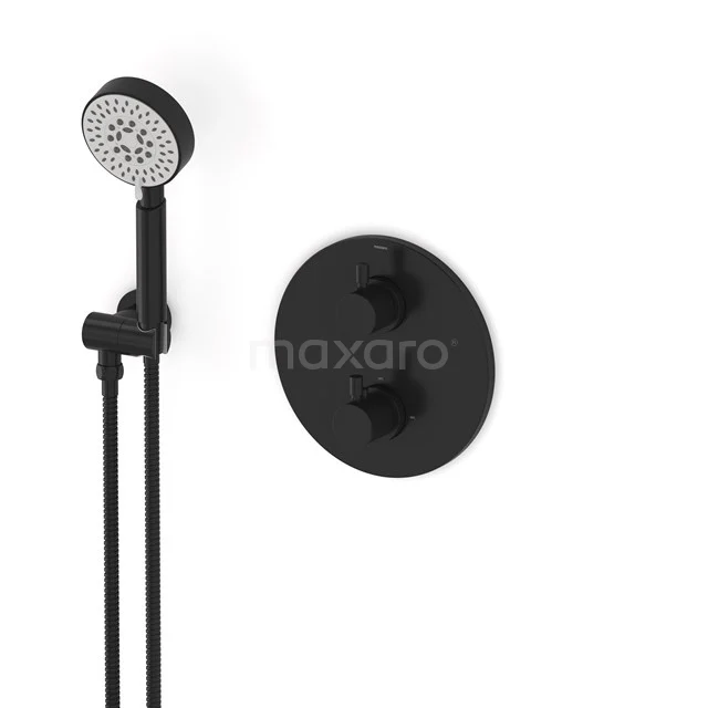 Radius concealed shower mixer set | Black Thermostatic mixer with handheld shower 5 positions AIZ55-00020