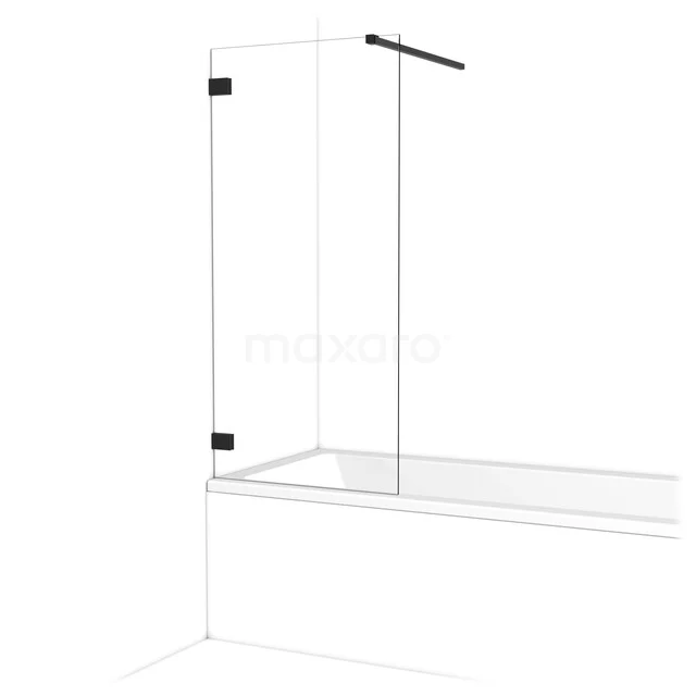 Diamant Badewannenaufsatz | 70 cm Matt Schwarz Klarglas BDA07120MB Diamant Badewannenaufsatz | 70 cm Matt Schwarz Klarglas BDA07120MB