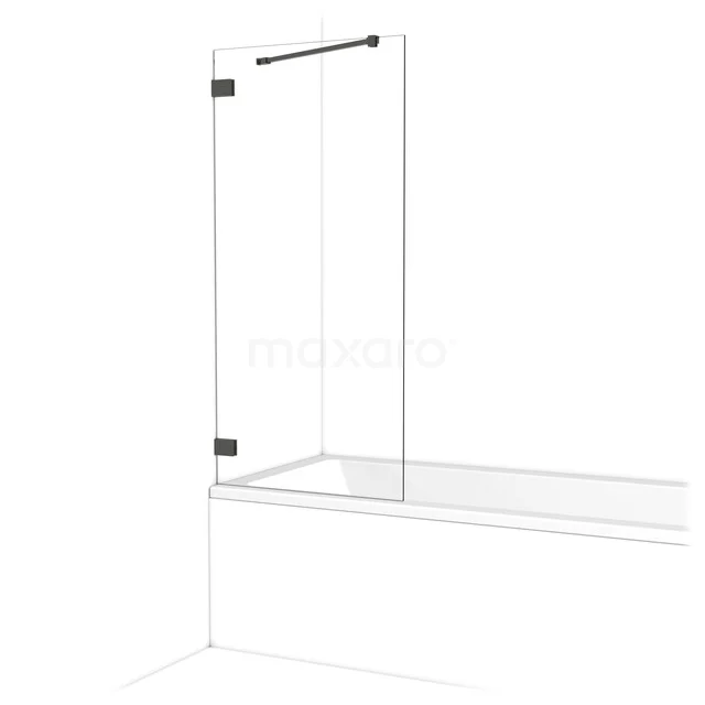 Diamant Badewannenaufsatz | 70 cm Schwarzchrom Klarglas BDA07220BC