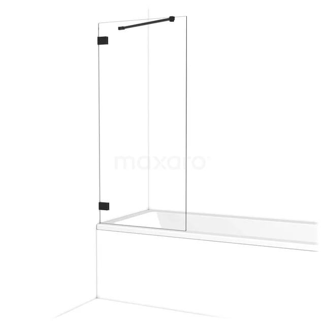 Diamant Badewannenaufsatz | 70 cm Matt Schwarz Klarglas BDA07220MB