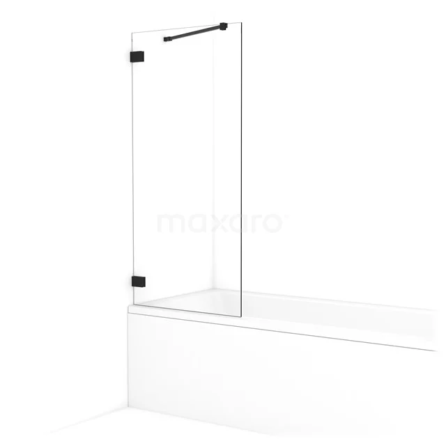 Diamond Bath screen | 70 cm Matte black Clear glass BDA07220MB