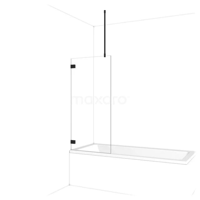 Diamant Badewannenaufsatz | 70 cm Matt Schwarz Klarglas BDA07720MB Diamant Badewannenaufsatz | 70 cm Matt Schwarz Klarglas BDA07720MB
