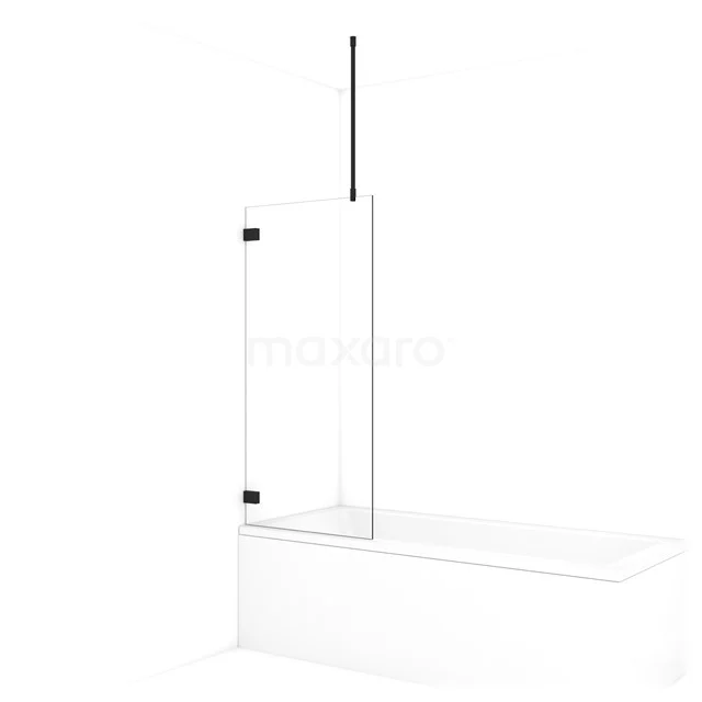 Diamond Bath screen | 70 cm Matte black Clear glass BDA07720MB