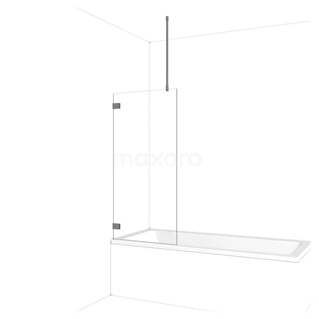 Diamant Badewannenaufsatz | 70 cm Schwarzes Metall Klarglas BDA07720ZM