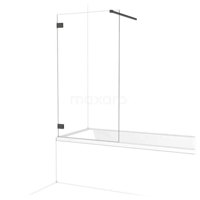 Diamant Badewannenaufsatz | 80 cm Schwarzchrom Klarglas BDA08120BC