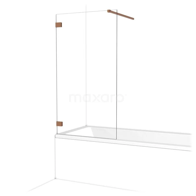 Diamant Badewannenaufsatz | 80 cm Kupfer Klarglas BDA08120KP