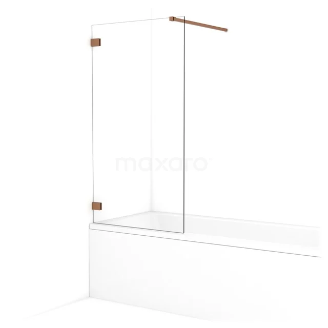 Diamond Bath screen | 80 cm Copper Clear glass BDA08120KP