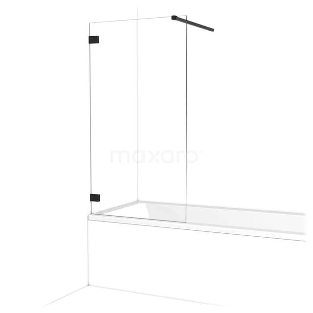 Diamant Badewannenaufsatz | 75 cm Matt Schwarz Klarglas BDA075120MB Diamant Badewannenaufsatz | 75 cm Matt Schwarz Klarglas BDA075120MB